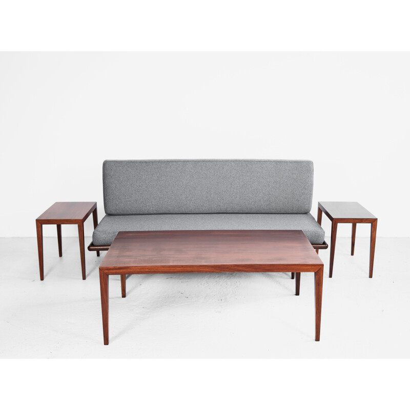 Set of 3 vintage sofa end in rosewood by Severin Hansen for Haslev, 1960s