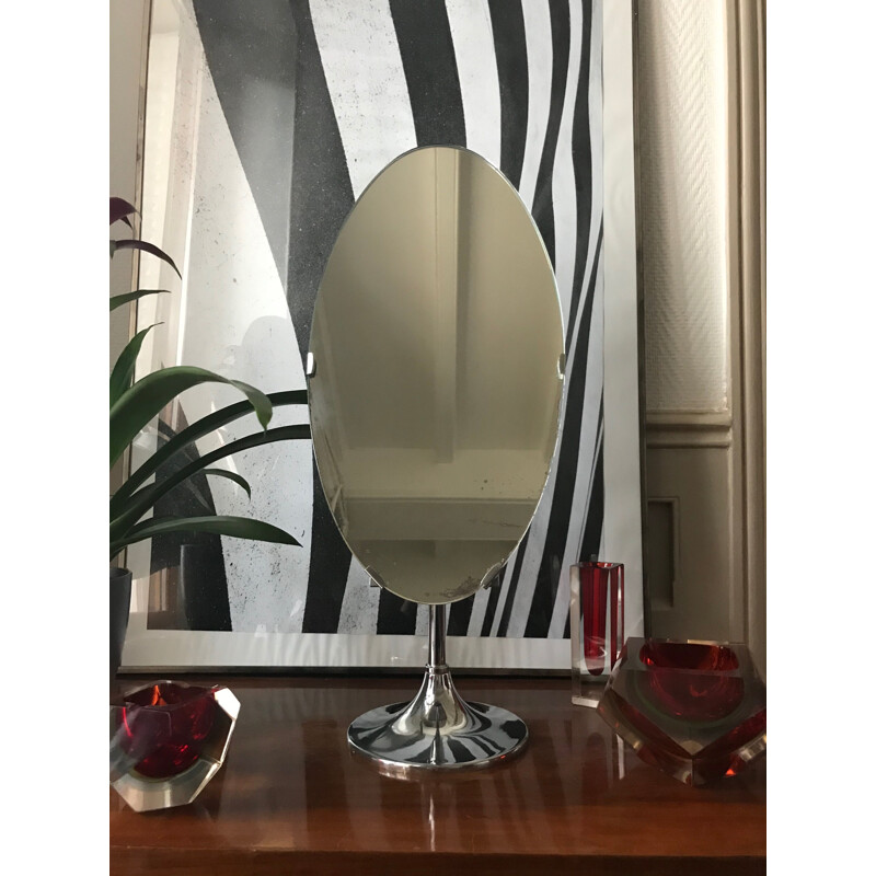 Vintage mirror on tilting stand, 1970s