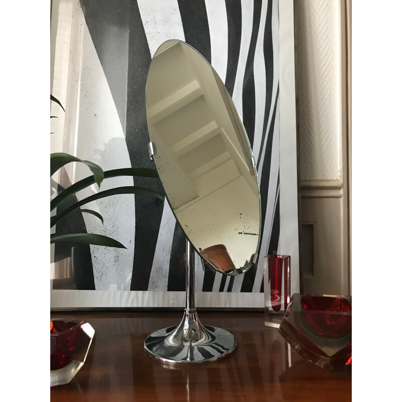 Vintage mirror on tilting stand, 1970s