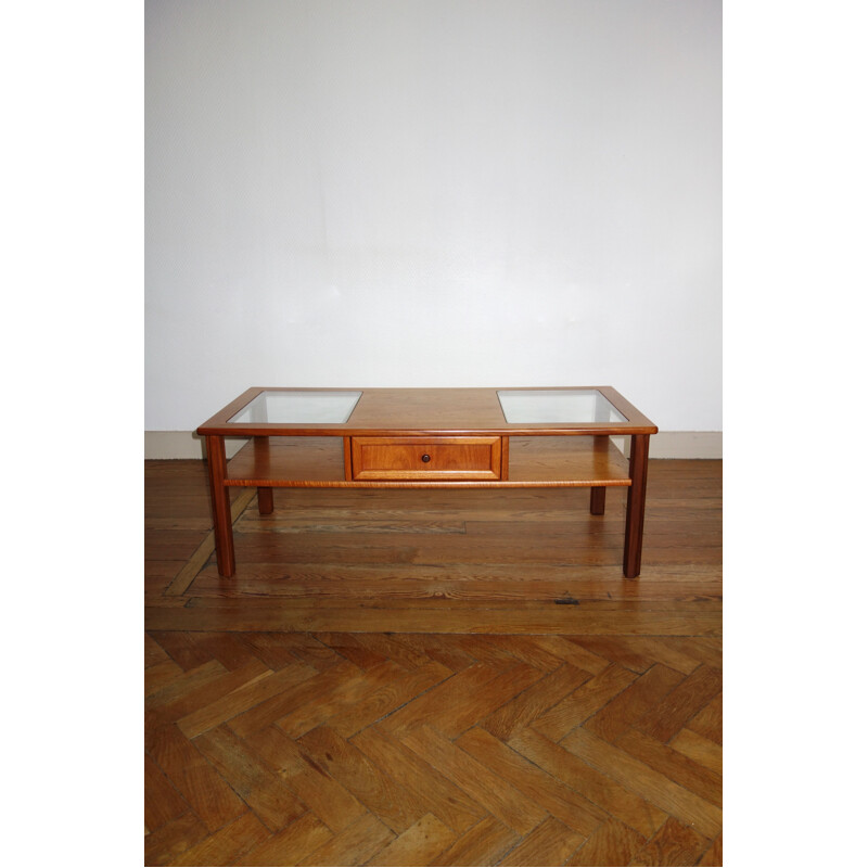 Vintage teak and glass coffee table by Gplan, 1970s