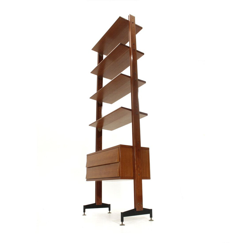 Vintage wall unit with drawers and shelves, Italy, 1950s