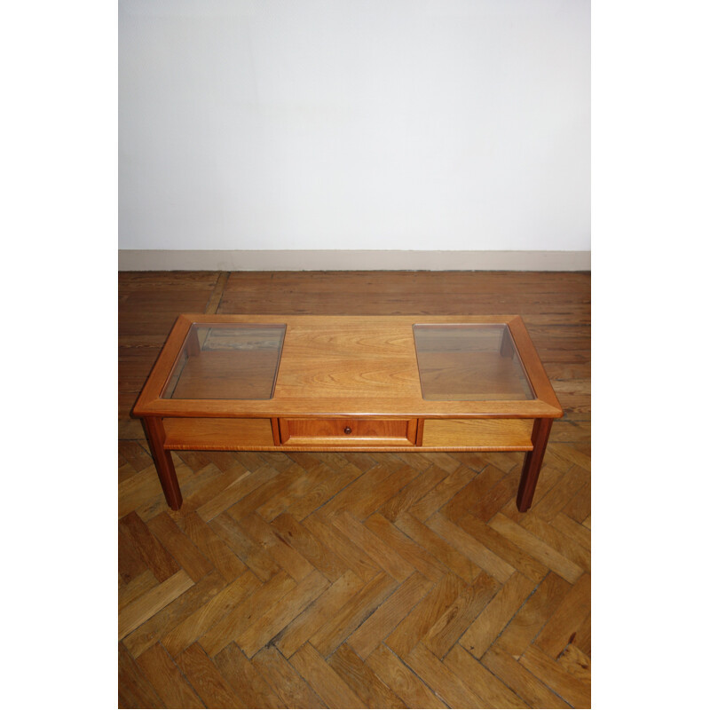 Vintage teak and glass coffee table by Gplan, 1970s