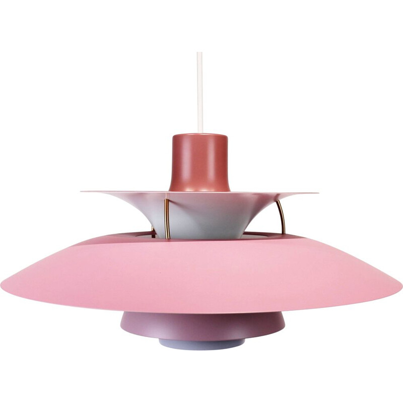 Pink vintage PH5 pendant lamp by Poul Henningsen and Louis Poulsen