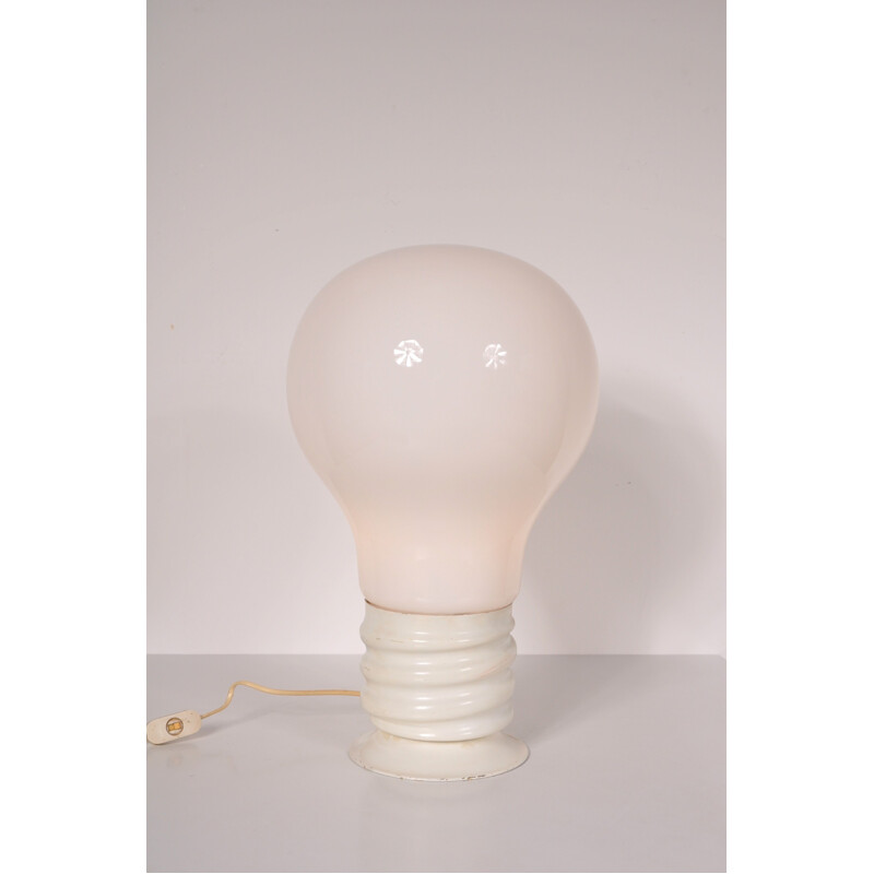 Lampe à poser Pop Art blanche en forme d'ampoule - 1970