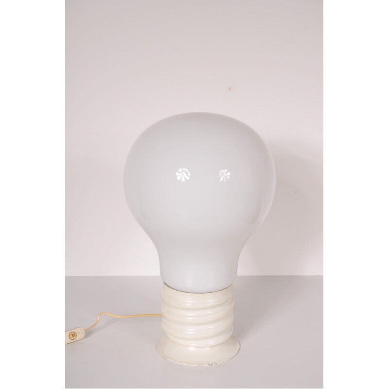  Pop Art white table lamp in the shape of a bulb - 1970