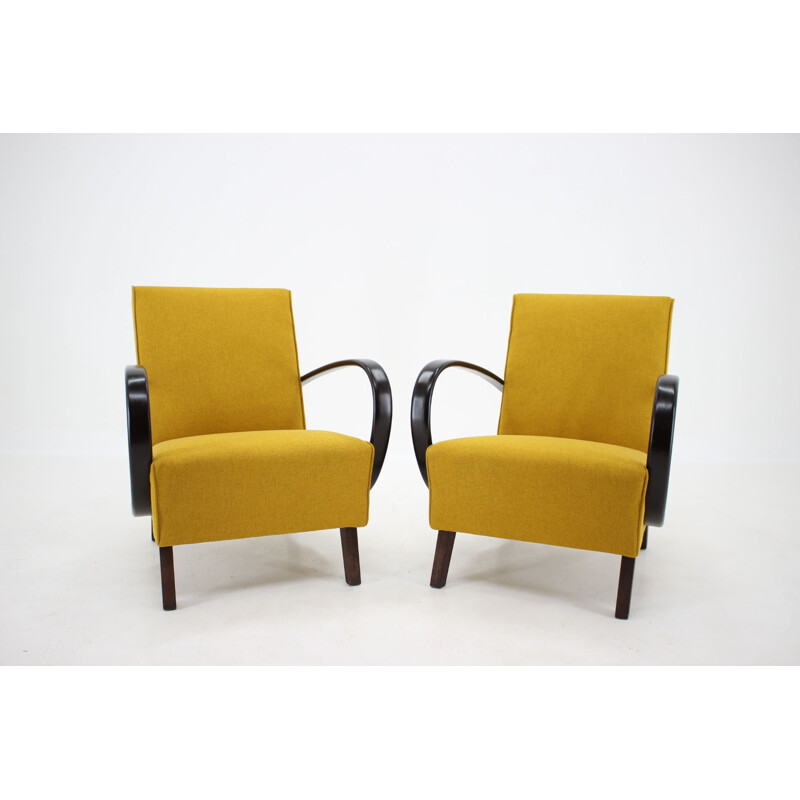 Ensemble de 2 fauteuils vintage de Jindrich Halabala, 1950