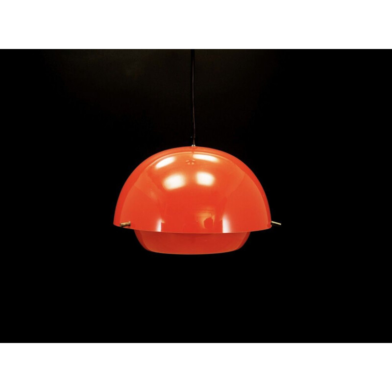 Suspension danoise vintage en plastique rouge 1960