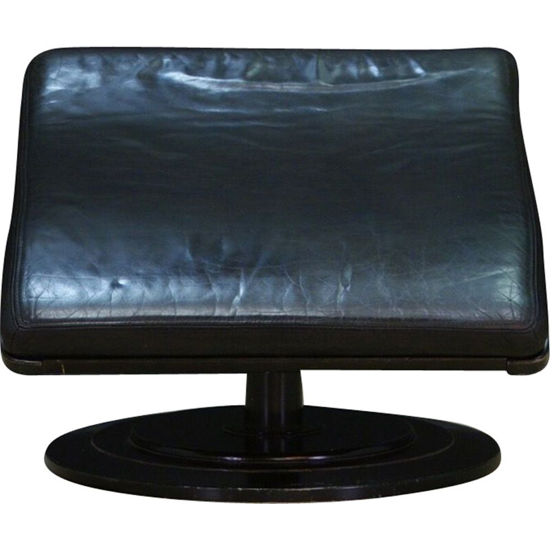 Danish vintage foot rest in leather