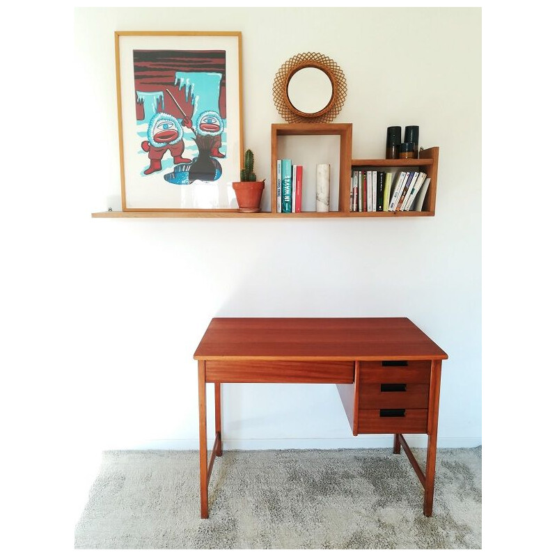 Vintage Scandinavian wooden desk