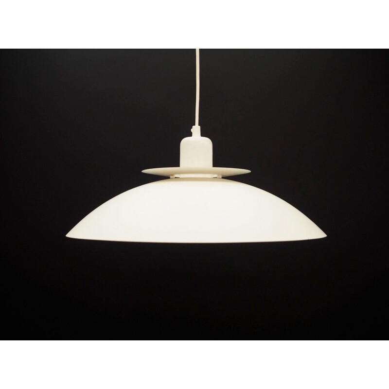 Vintage danish hanging lamp in white plastic 1970