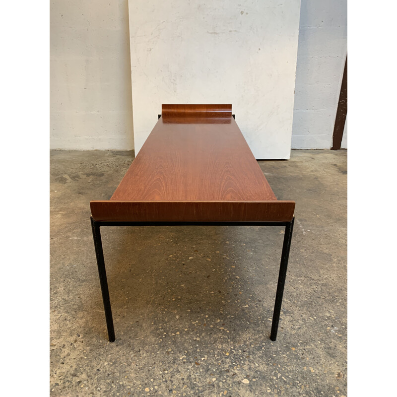 Table basse italienne vintage en bois courbé 1950
