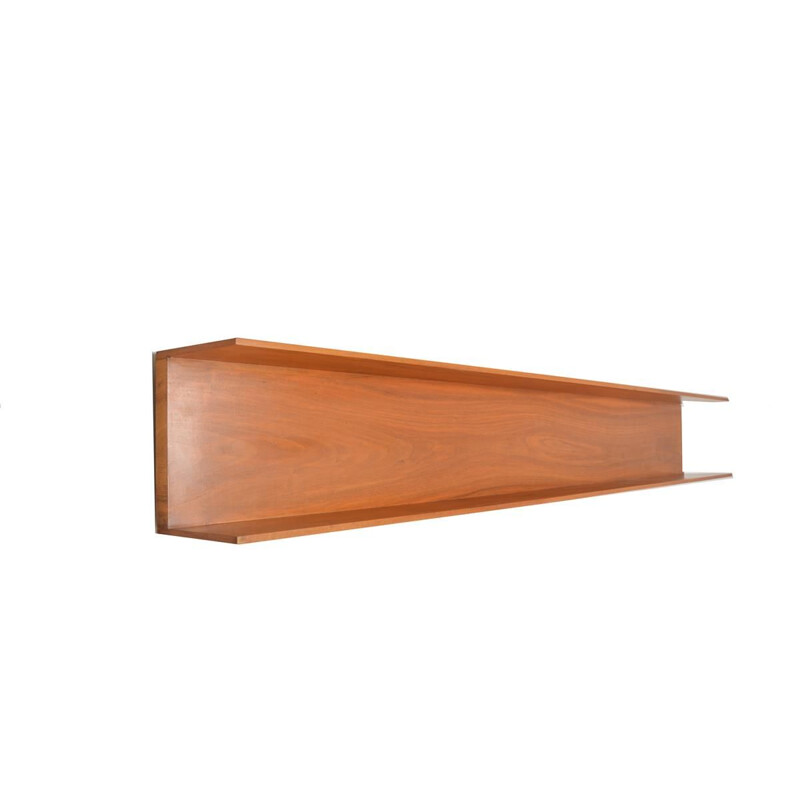 Vintage teak wall shelf by Wilhelm Renz