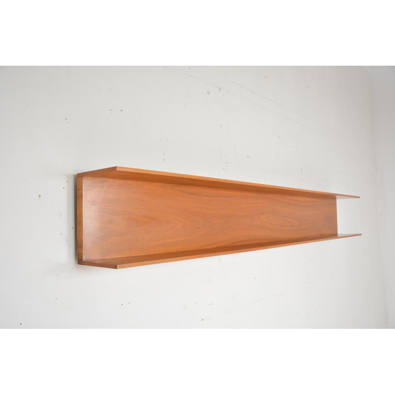 Vintage teak wall shelf by Wilhelm Renz