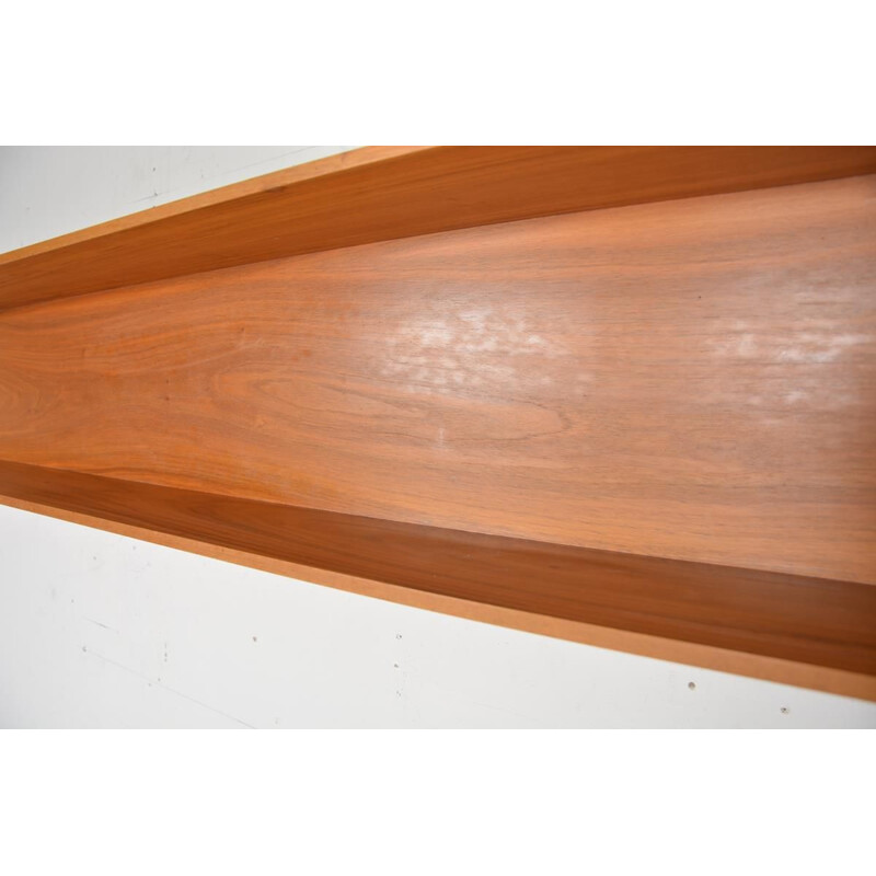 Vintage teak wall shelf by Wilhelm Renz