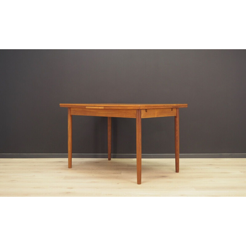 Danish extensible vintage dining table in teak, 1970s