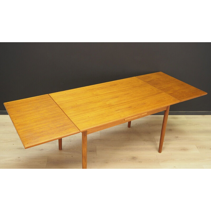 Danish extensible vintage dining table in teak, 1970s