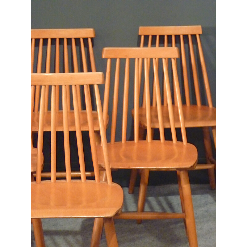 Set of 6 FDB Scandinavian oak chairs - 1960s