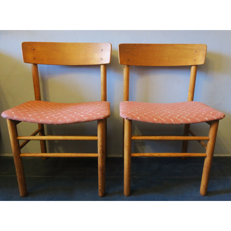 Pair of vintage J39 Elm chairs by Børge Mogensen for Farstrup Møbler, 1950s