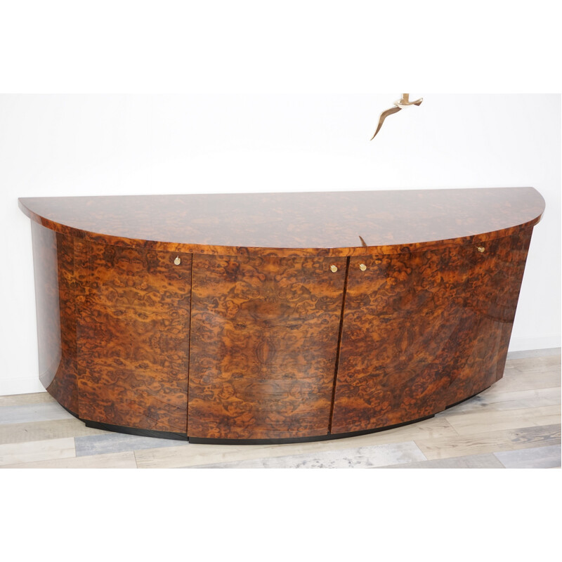 Vintage curved bramble wood sideboard by JC Mahey Paris