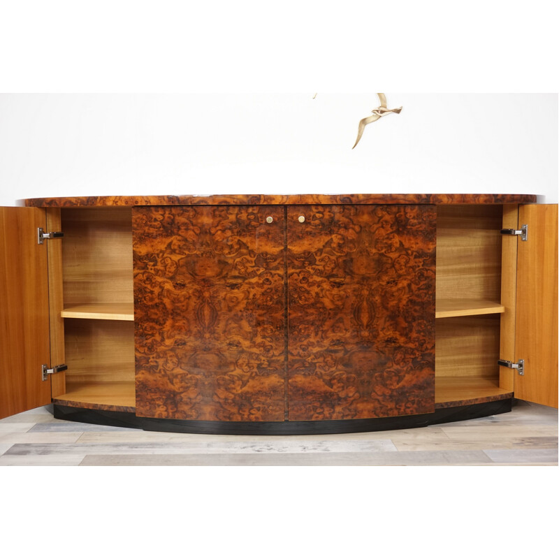 Vintage curved bramble wood sideboard by JC Mahey Paris