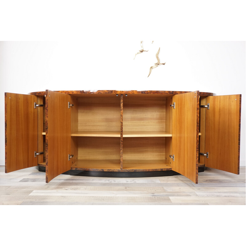 Vintage curved bramble wood sideboard by JC Mahey Paris