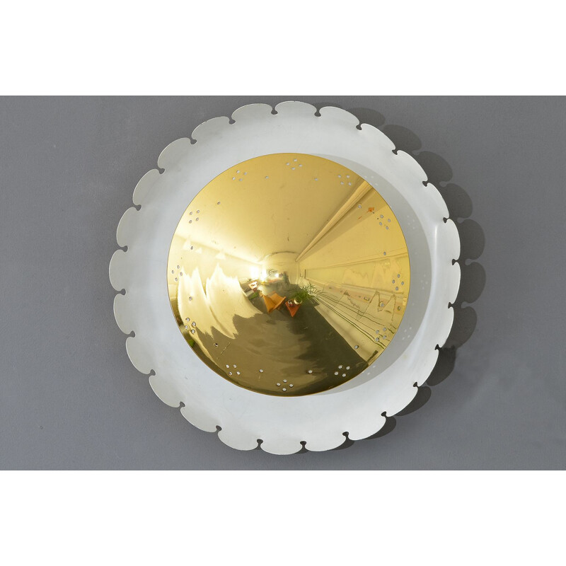 Vintage round wall light from Kaiser Leuchten, Germany 1950s