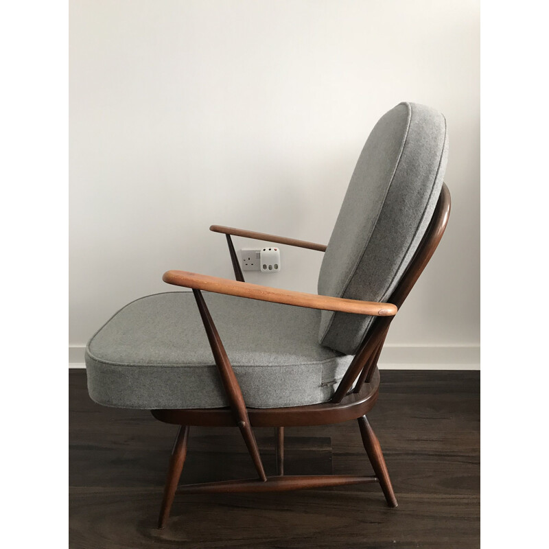 Vintage beech and wool armchair by Ercol, 1960s