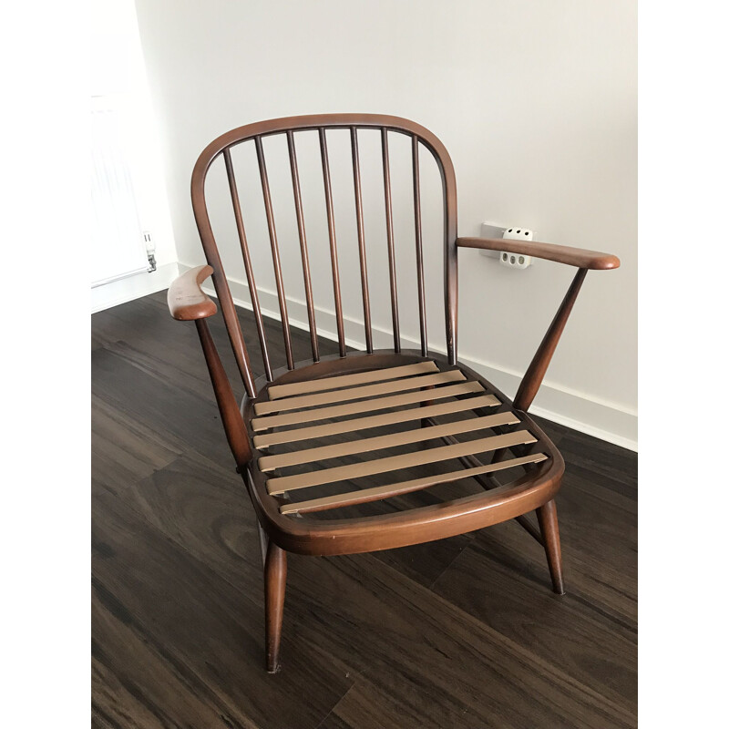 Vintage beech and wool armchair by Ercol, 1960s