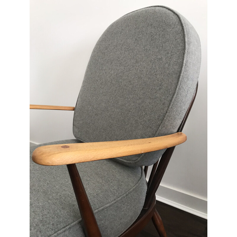 Vintage beech and wool armchair by Ercol, 1960s