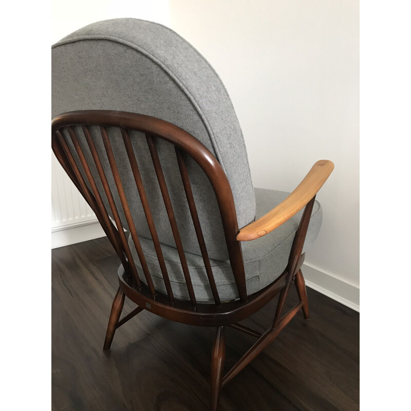 Vintage beech and wool armchair by Ercol, 1960s