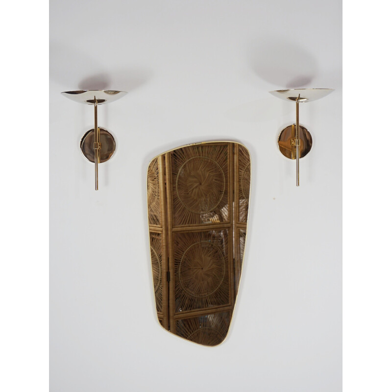 Pair of vintage brass sconces by Leonardo Marelli