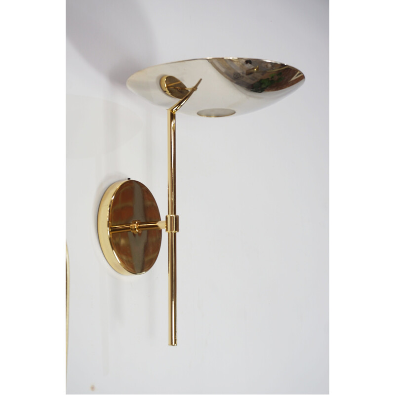 Pair of vintage brass sconces by Leonardo Marelli