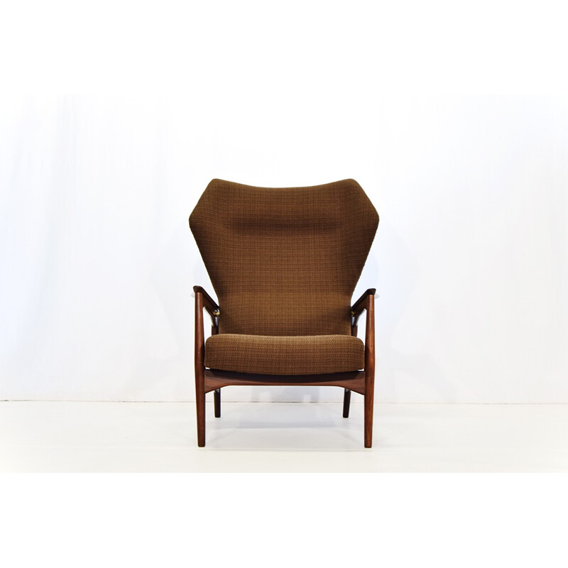 Carlo Gahrn wingback lounge chair in teak, Ib KOFOD LARSEN - 1950s
