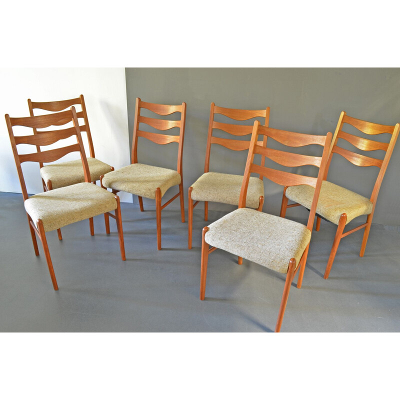 Set of 6 vintage Danish teak dining chairs by Arne Wahl Inversen for Glyngøre Stolefabrik, 1960
