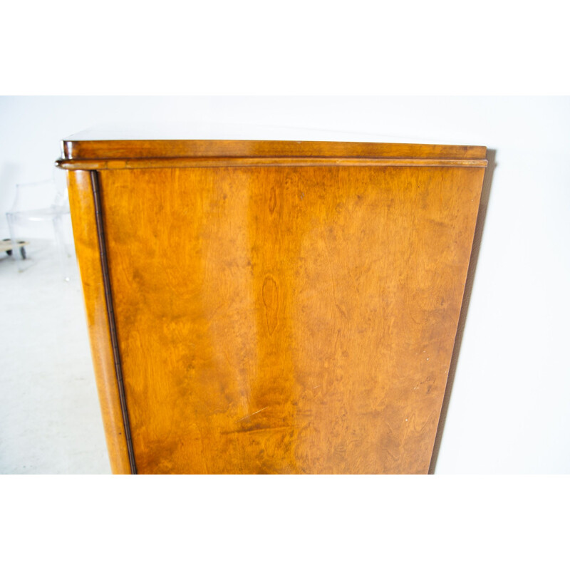 Vintage Swedish blocked walnut high board, 1960