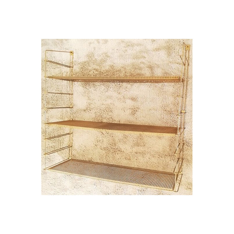 Vintage gold metal wall shelf