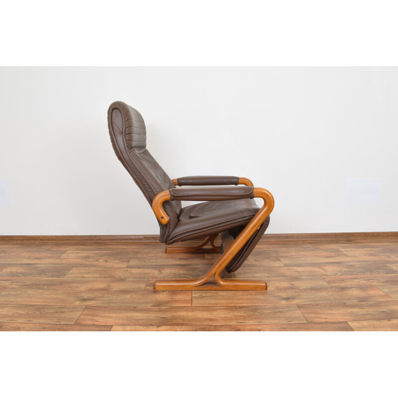 Vintage Danish Lounge Chair with Footstool, 1970