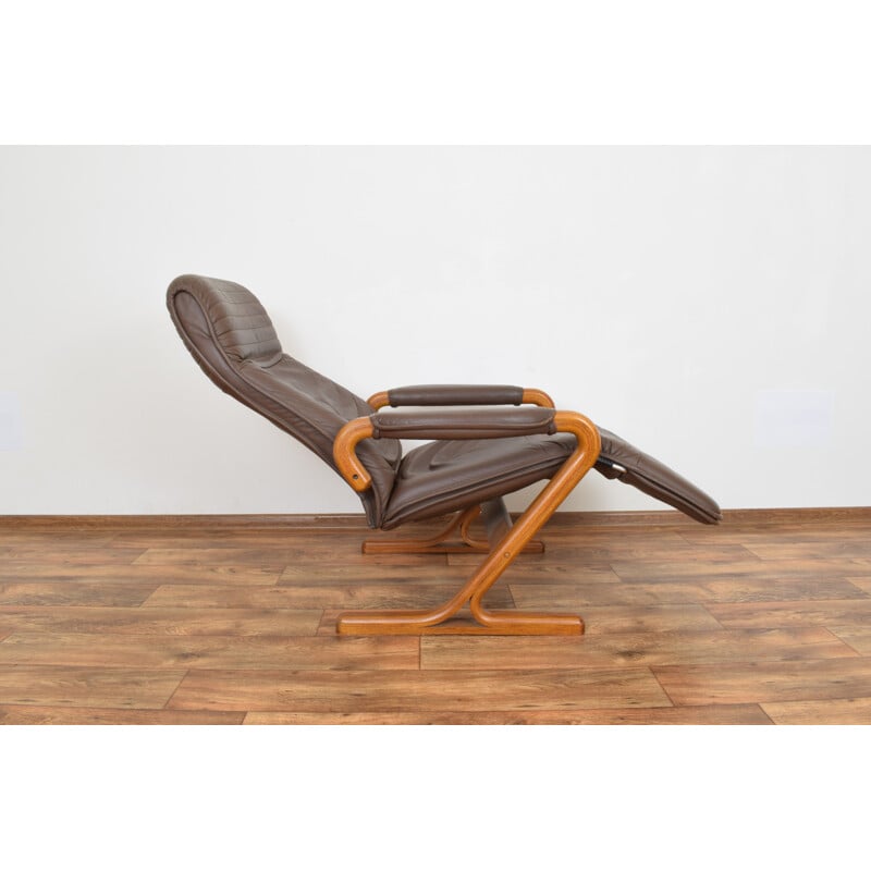 Vintage Danish Lounge Chair with Footstool, 1970