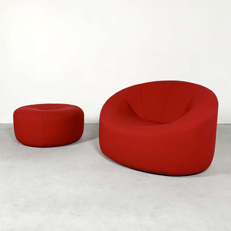 Vintage Pumpkin Lounge Chair plus Ottoman by Pierre Paulin for Ligne Roset, 2008