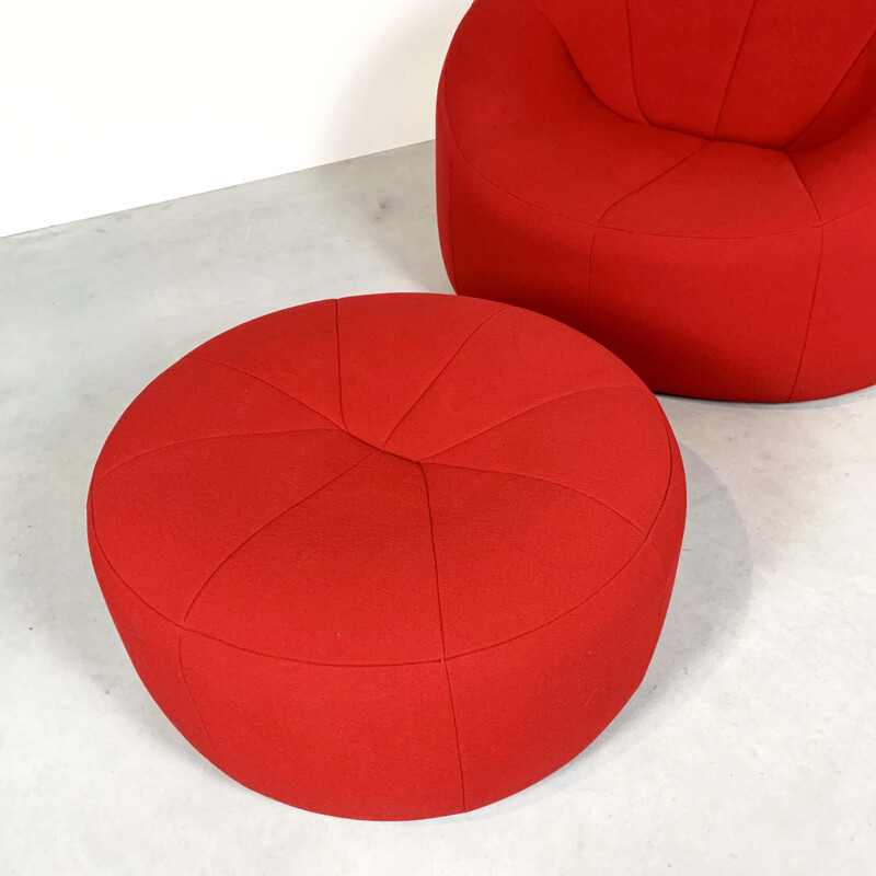 Vintage Pumpkin Lounge Chair plus Ottoman by Pierre Paulin for Ligne Roset, 2008