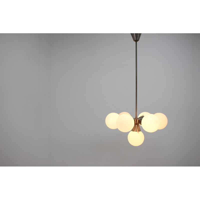 Vintage 7-Flamming Sputnik Chandelier 1960