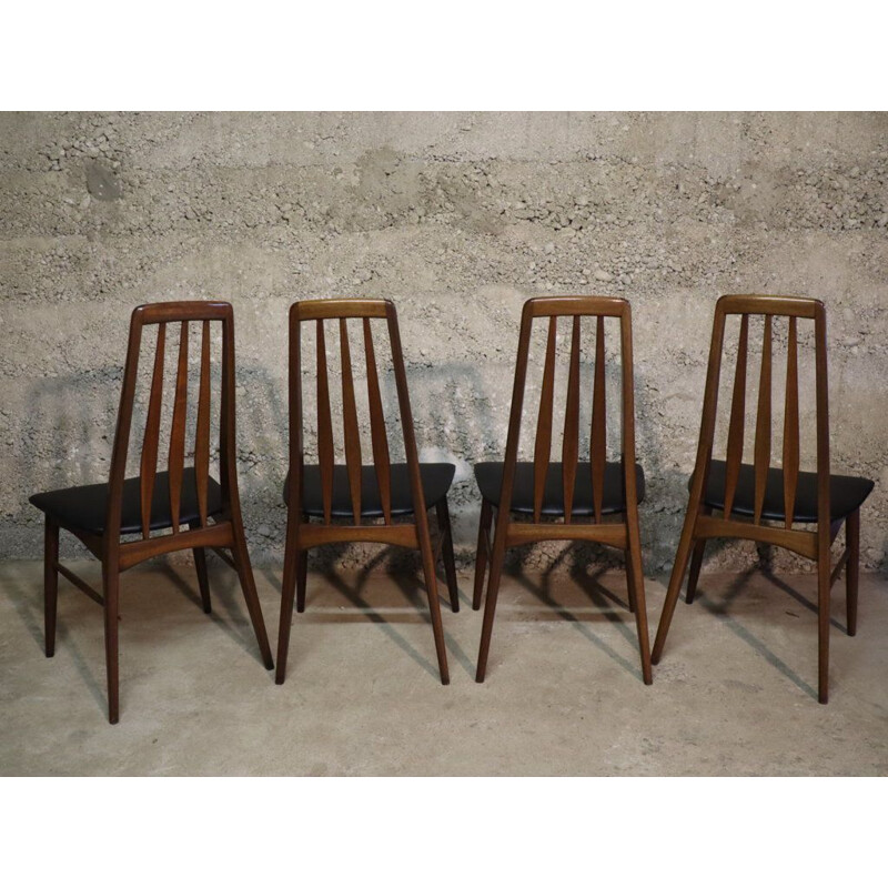 Set of 4 Scandinavian vintage chairs by Niels Koefoed model Eva 1960