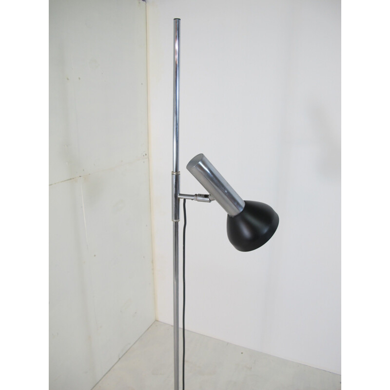 Vintage adjustable floor lamp in chromed steel by Gepo, Netherlands 1960