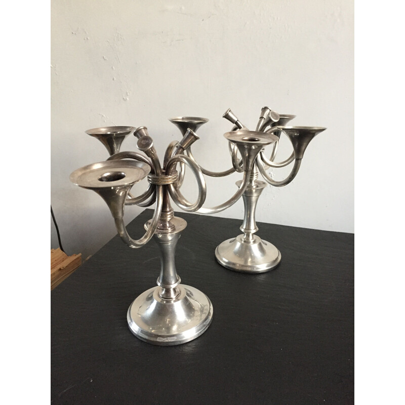 Pair of candlesticks model "Cheverny" by Ercuis