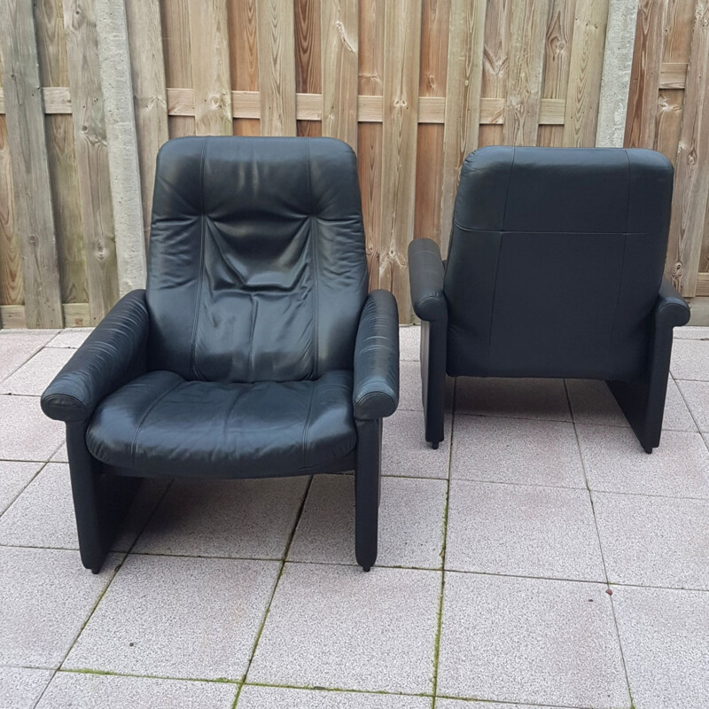 Pair of DS50 leather armchairs by De Sede, Switzerland, 1970s