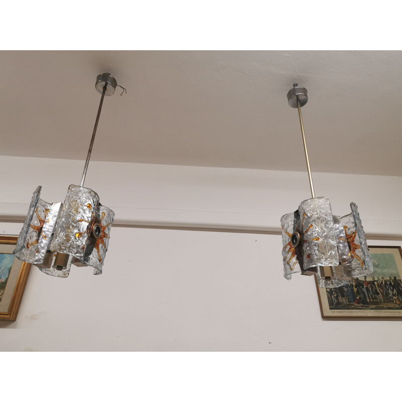 Pair of vintage Mazzega chandeliers 