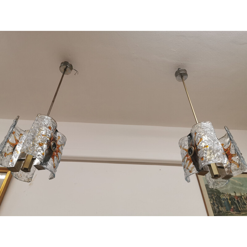 Pair of vintage Mazzega chandeliers 