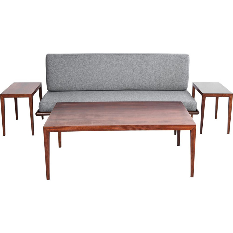 Set of 3 vintage sofa end in rosewood by Severin Hansen for Haslev, 1960s