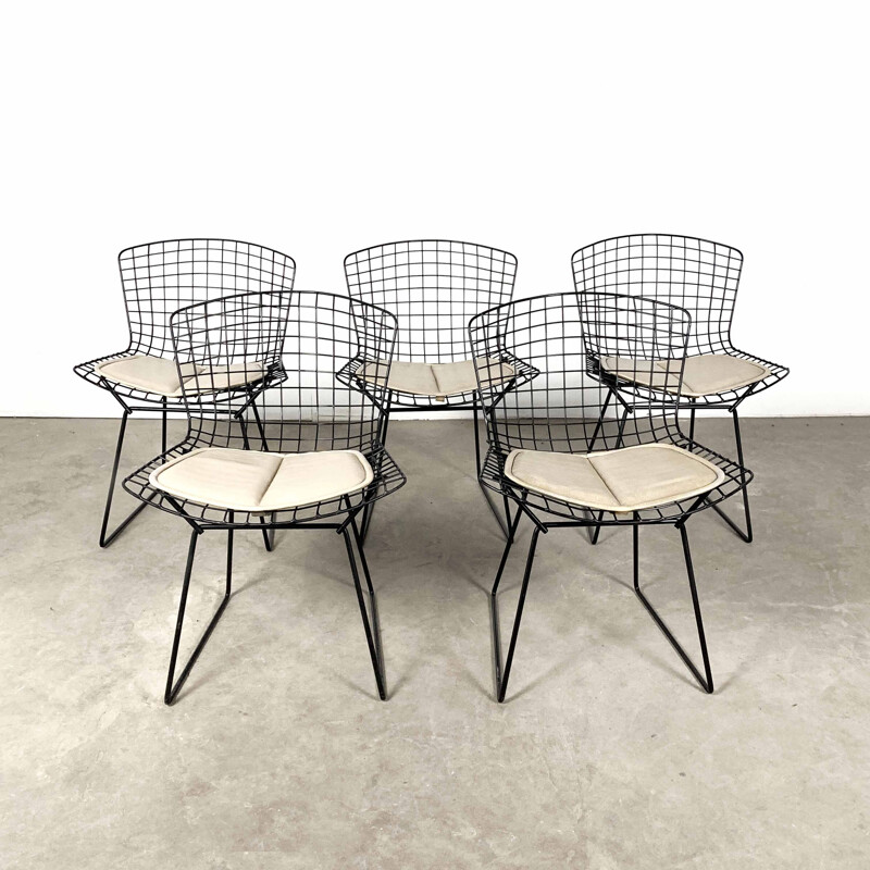 Ensemble de 5 chaises à manger de Harry Bertoia pour Knoll, 1970