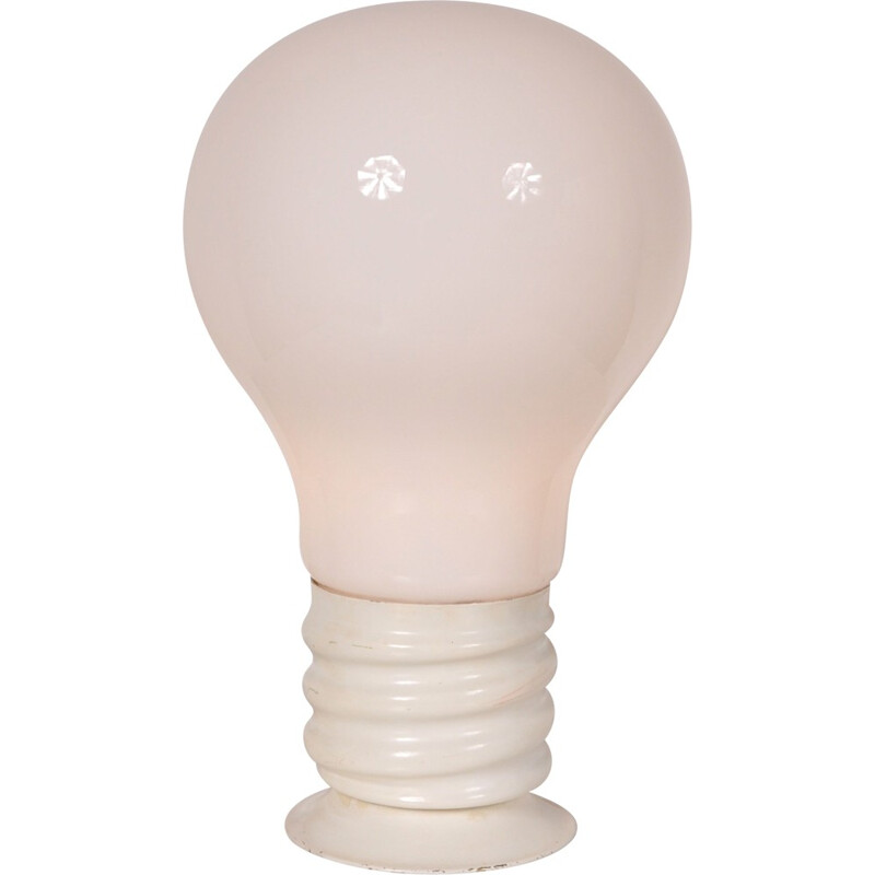 Lampe à poser Pop Art blanche en forme d'ampoule - 1970